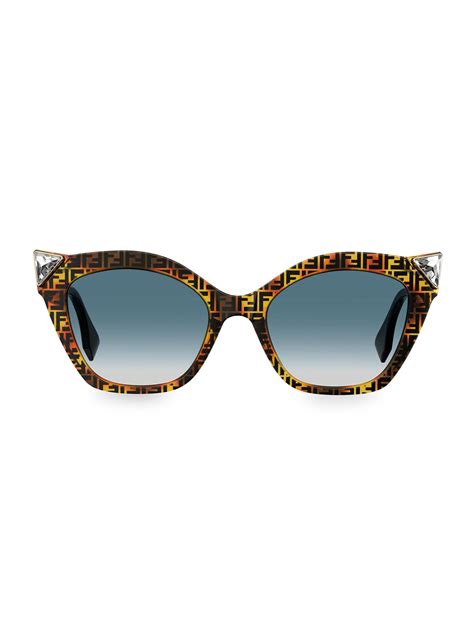 fendi 52mm gradient lens round frame sunglasses w case|Fendi Round & Oval Sunglasses for Women .